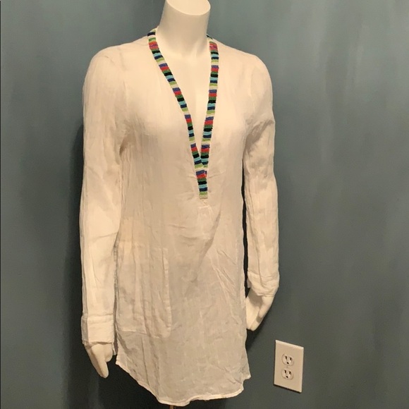 Soft x Joie white beaded swim coverup size small - Picture 1 of 7